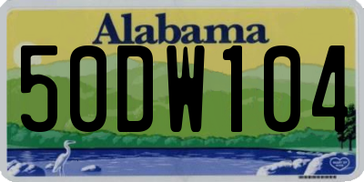 AL license plate 50DW104