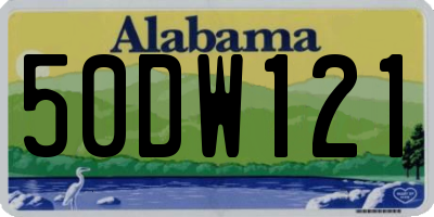 AL license plate 50DW121