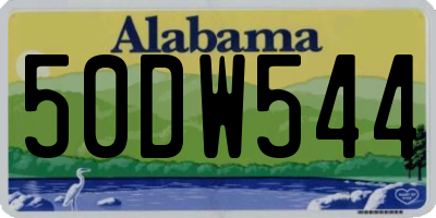 AL license plate 50DW544