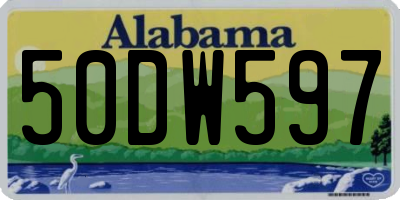 AL license plate 50DW597