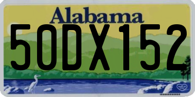 AL license plate 50DX152