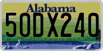 AL license plate 50DX240
