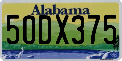 AL license plate 50DX375