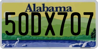 AL license plate 50DX707