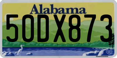 AL license plate 50DX873