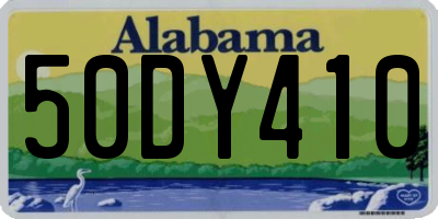 AL license plate 50DY410
