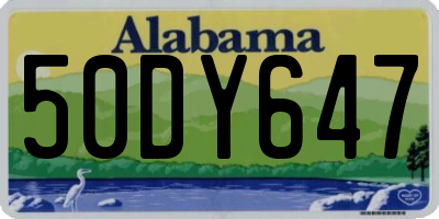 AL license plate 50DY647