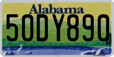 AL license plate 50DY890