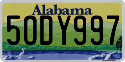 AL license plate 50DY997
