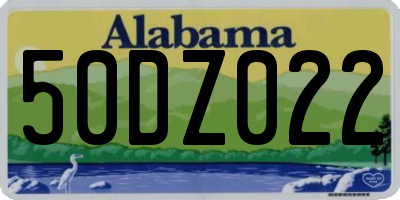 AL license plate 50DZ022