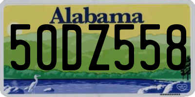 AL license plate 50DZ558