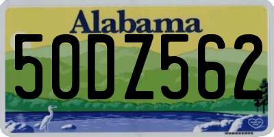 AL license plate 50DZ562