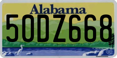 AL license plate 50DZ668