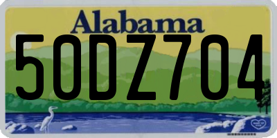 AL license plate 50DZ704