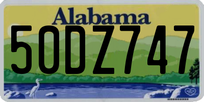 AL license plate 50DZ747