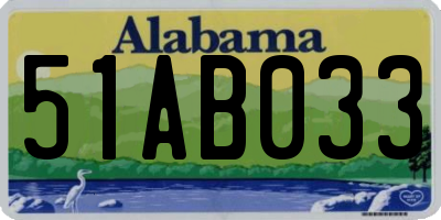 AL license plate 51AB033