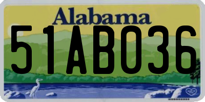 AL license plate 51AB036