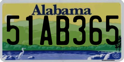 AL license plate 51AB365