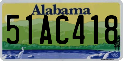 AL license plate 51AC418