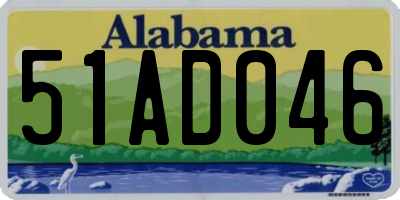 AL license plate 51AD046