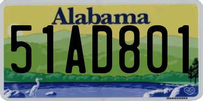 AL license plate 51AD801