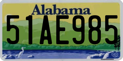 AL license plate 51AE985