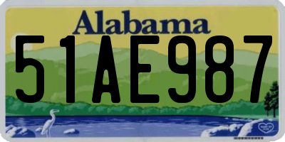 AL license plate 51AE987