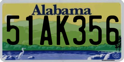 AL license plate 51AK356