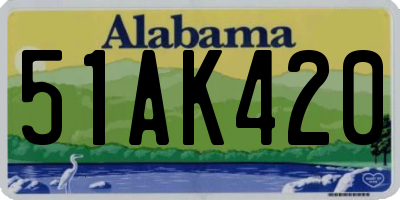 AL license plate 51AK420