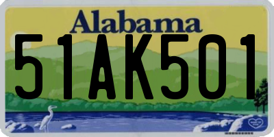 AL license plate 51AK501