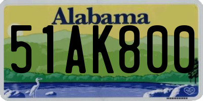AL license plate 51AK800