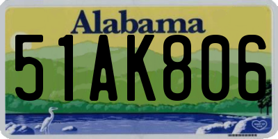 AL license plate 51AK806