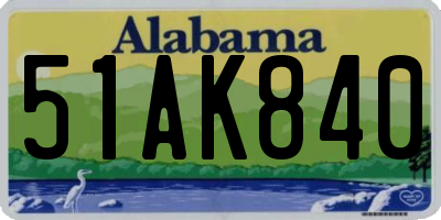 AL license plate 51AK840