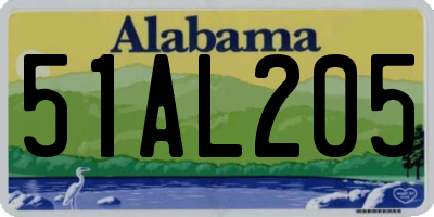AL license plate 51AL205