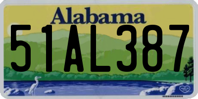 AL license plate 51AL387