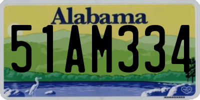 AL license plate 51AM334