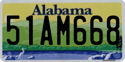 AL license plate 51AM668
