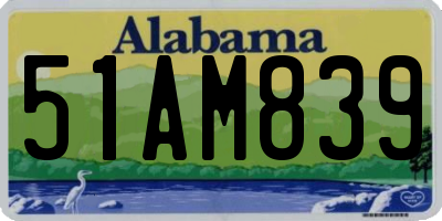 AL license plate 51AM839