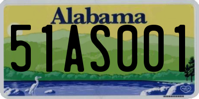 AL license plate 51AS001