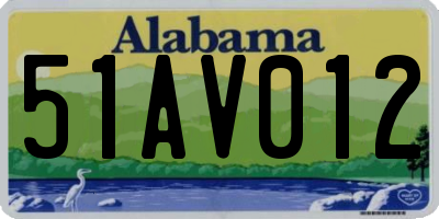 AL license plate 51AV012
