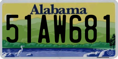AL license plate 51AW681