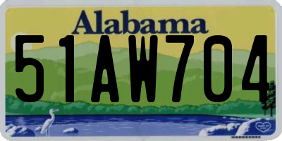 AL license plate 51AW704