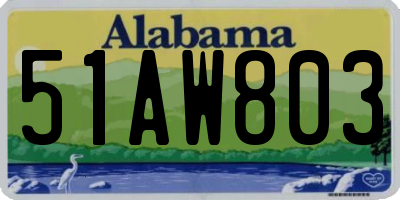 AL license plate 51AW803