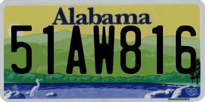 AL license plate 51AW816