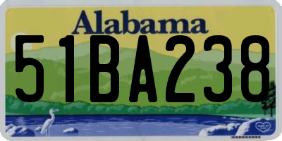 AL license plate 51BA238