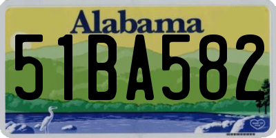 AL license plate 51BA582