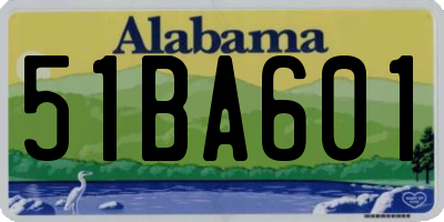 AL license plate 51BA601