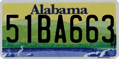 AL license plate 51BA663