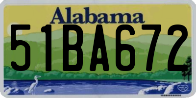 AL license plate 51BA672