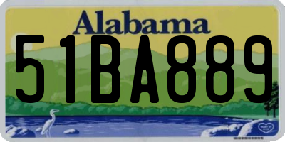 AL license plate 51BA889